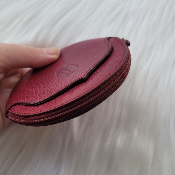 Cartier Bordeaux Leather Round Coin Purse - Picture 4 of 15